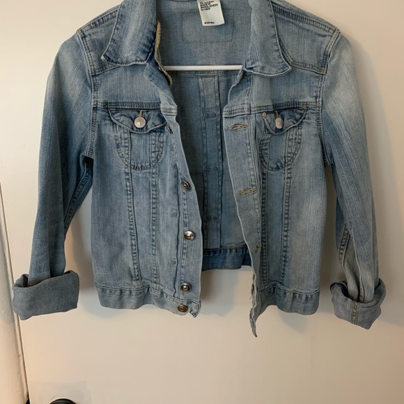 collarless denim jacket h&m